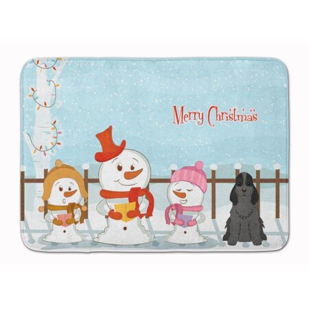Carolines Treasures Merry Christmas Cocker Spaniel Black Machine Washable Memory Foam Mat BB2423RUG